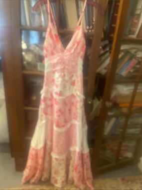 Pink Floral Sleeveless Maxi Dress